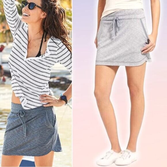 ATHLETA Techie Terry Skirt Sz XS Heathered Gray - Picture 1 of 5